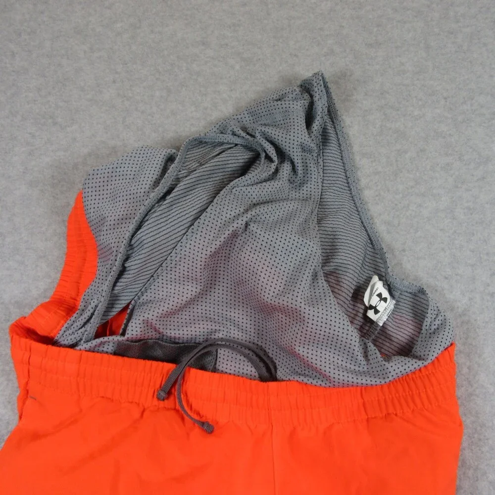 Under Armour Mens Swim‎ Trunks LG x 6 Bright Orange 100% Polyester Drawstring
